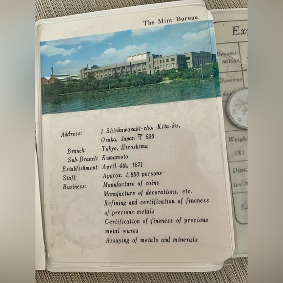 Japan 1976 Mint Coin Set of 6 Coins Ministry of Finance Folder UNC - Picture 2 of 5